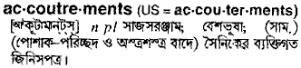 Accoutrements in Bangla Academy Dictionary