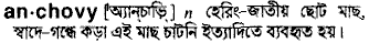 Anchovy in Bangla Academy Dictionary