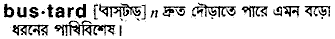 Bustard in Bangla Academy Dictionary