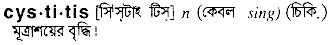 Cystitis in Bangla Academy Dictionary
