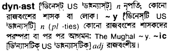 Dynast in Bangla Academy Dictionary