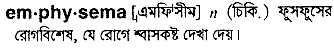 Emphysema in Bangla Academy Dictionary