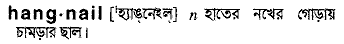 Hangnail in Bangla Academy Dictionary