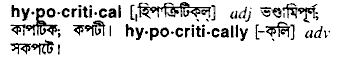 Hypocritical in Bangla Academy Dictionary