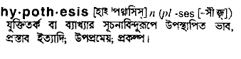 Hypothesis in Bangla Academy Dictionary