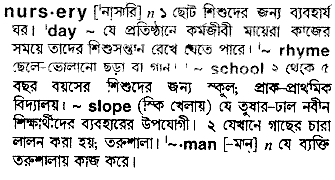 Nursery in Bangla Academy Dictionary