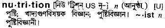 Nutrition in Bangla Academy Dictionary