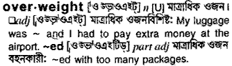 Overweight in Bangla Academy Dictionary