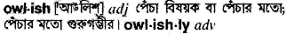 Owlish in Bangla Academy Dictionary