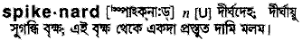 Spikenard in Bangla Academy Dictionary