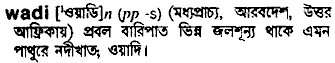 Wadi in Bangla Academy Dictionary