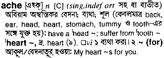 Ache in Bangla Academy Dictionary