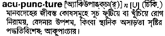 Acupuncture in Bangla Academy Dictionary