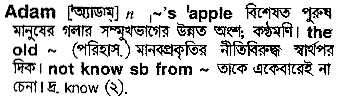 Adam in Bangla Academy Dictionary