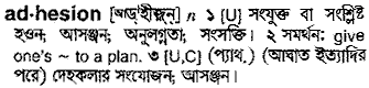 Adhesion in Bangla Academy Dictionary