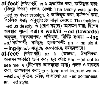 Affect in Bangla Academy Dictionary