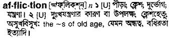 Affliction in Bangla Academy Dictionary