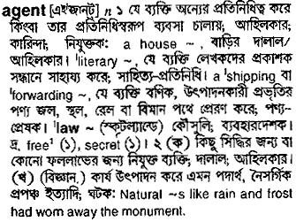 Agent in Bangla Academy Dictionary