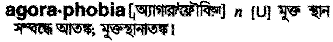 Agoraphobia in Bangla Academy Dictionary
