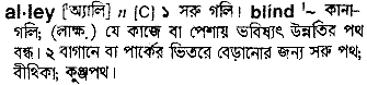 Alley in Bangla Academy Dictionary