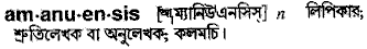 Amanuensis in Bangla Academy Dictionary