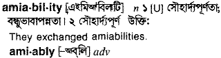Amiability in Bangla Academy Dictionary