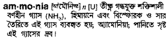 Ammonia in Bangla Academy Dictionary