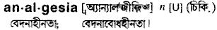 Analgesia in Bangla Academy Dictionary