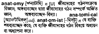 Anatomy in Bangla Academy Dictionary