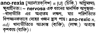 Anorexia in Bangla Academy Dictionary