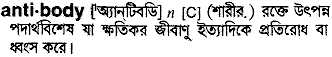 Antibody in Bangla Academy Dictionary