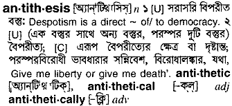 Antithesis in Bangla Academy Dictionary