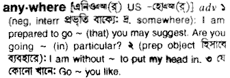 Anywhere in Bangla Academy Dictionary