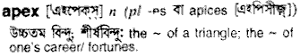 Apex in Bangla Academy Dictionary