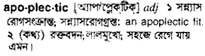 Apoplectic in Bangla Academy Dictionary
