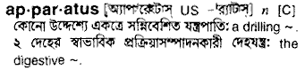 Apparatus in Bangla Academy Dictionary