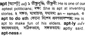 Apt in Bangla Academy Dictionary
