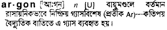Argon in Bangla Academy Dictionary