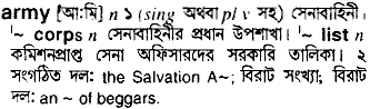 Army in Bangla Academy Dictionary