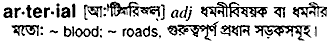 Arterial in Bangla Academy Dictionary