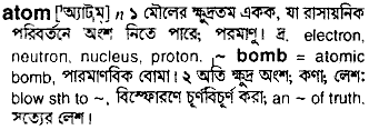 Atom in Bangla Academy Dictionary