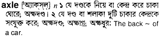 Axle in Bangla Academy Dictionary