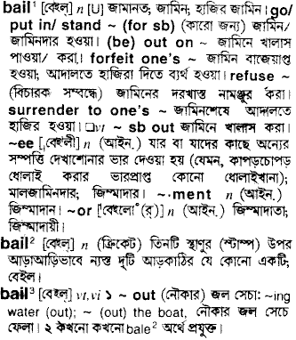 Bail in Bangla Academy Dictionary