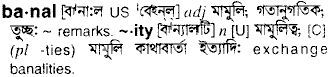 Banal in Bangla Academy Dictionary