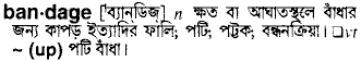 Bandage in Bangla Academy Dictionary