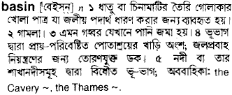Basin in Bangla Academy Dictionary
