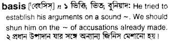 Basis in Bangla Academy Dictionary