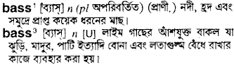 Bass in Bangla Academy Dictionary