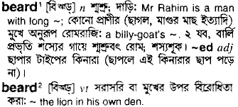 Beard in Bangla Academy Dictionary