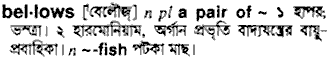 Bellows in Bangla Academy Dictionary